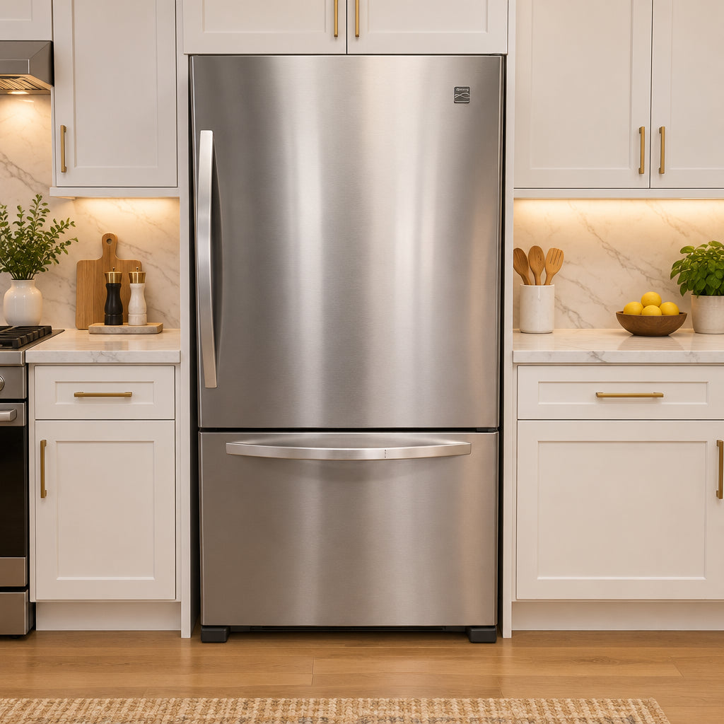 Kenmore 33 '' réfrigérateur congélateur Inférieur -Inox - Reconditionné