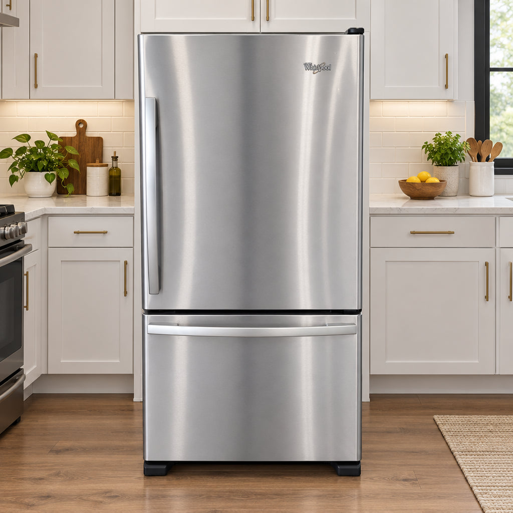 Whirlpool 30'' Réfrigérateur Congélateur Inférieur - Inox - Reconditionné